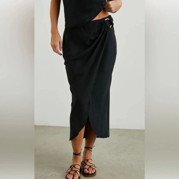 Rails Sampha Midi Skirt Black XS,stretch waist,lined - Picture 1 of 8